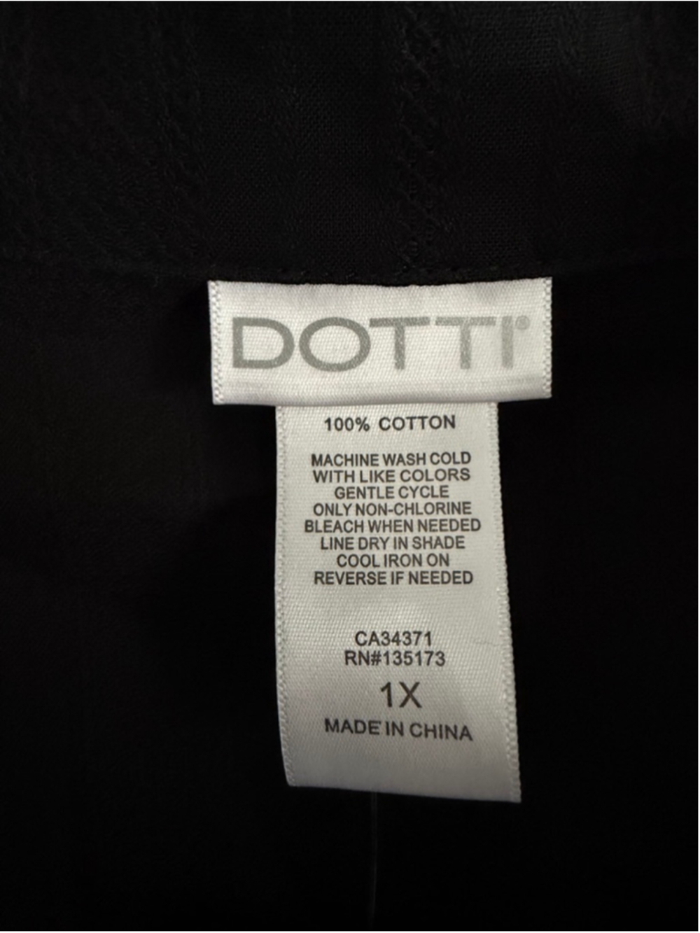 Women's Dotti Black Button Down Rolle Sleeve Shirt 1X - Picture 3 of 7